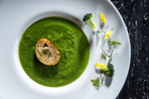Broccoli Cream Soup with Croutons
